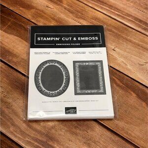 HTF Stampin UP Cut & Emboss 149584 Heirloom Frames 3D Embossing Folder Set OF 2